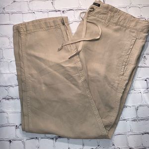 EILEEN FISHER Khaki Chino Zip Ankle Button